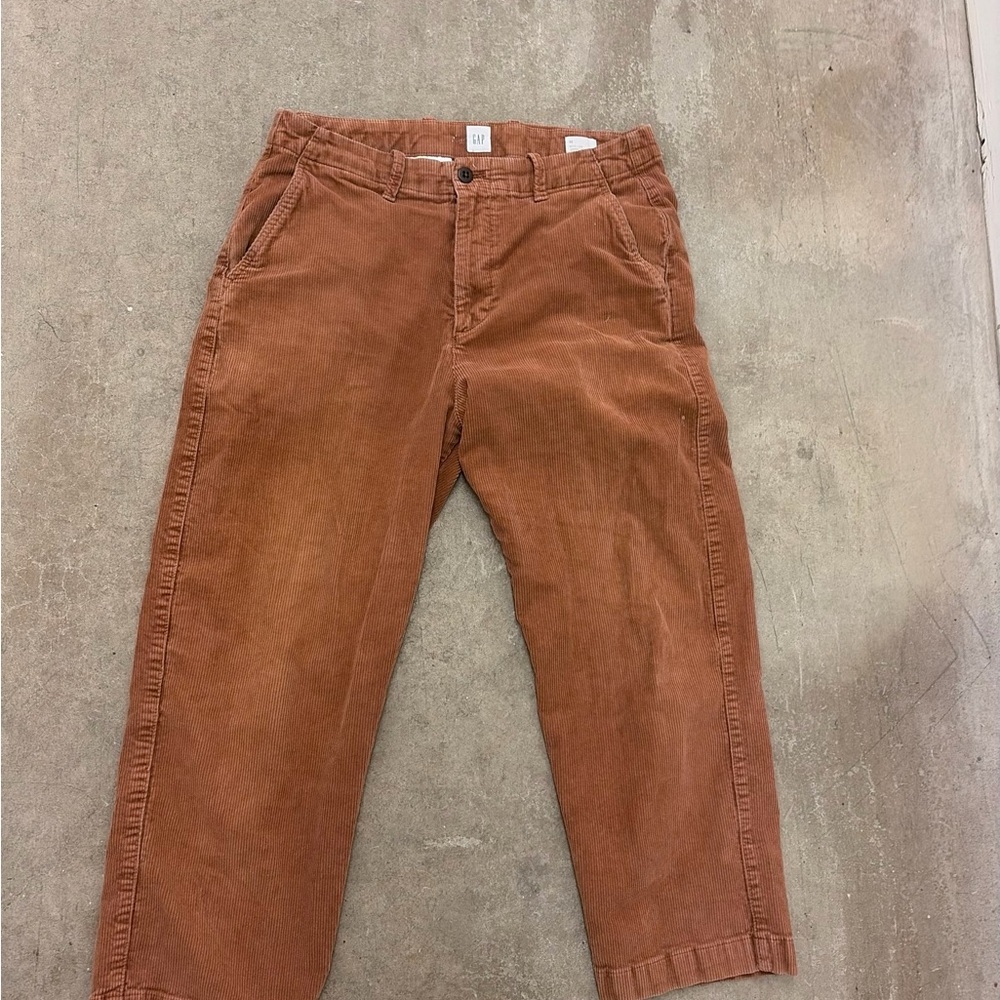 GAP Wide-Leg Corduroy Pants in Rich‎ Brown